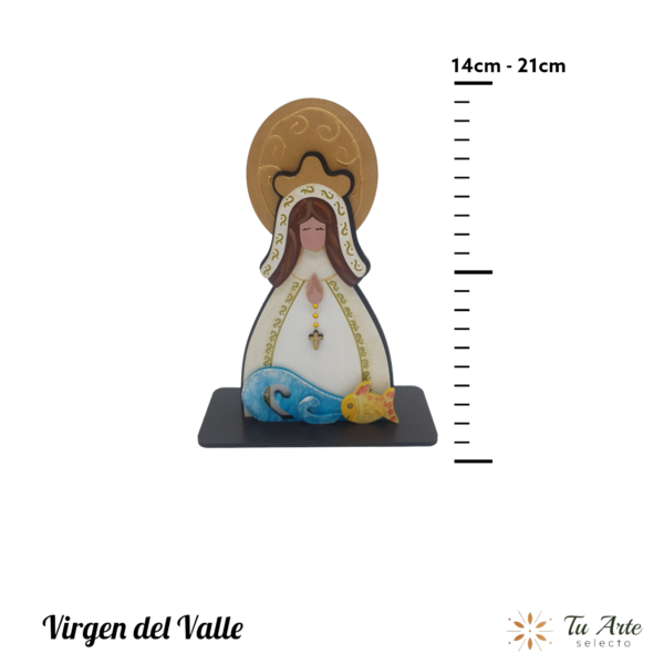 Virgen del Valle Figura artesanal en madera pintada a mano - Imagen 5